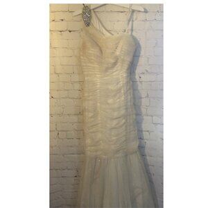 **PROM**Deb Long Mermaid Formal Dress 3/4 Cream